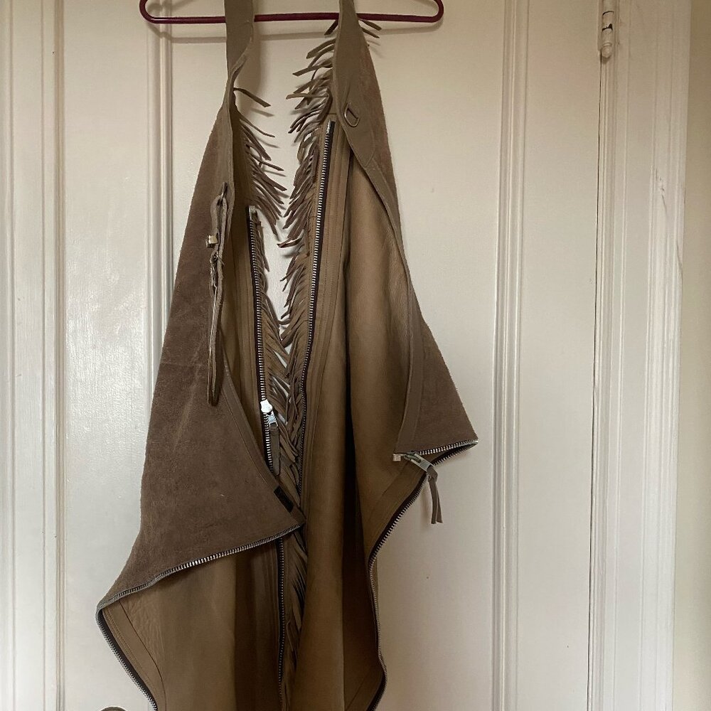 Unisex tan suede chaps